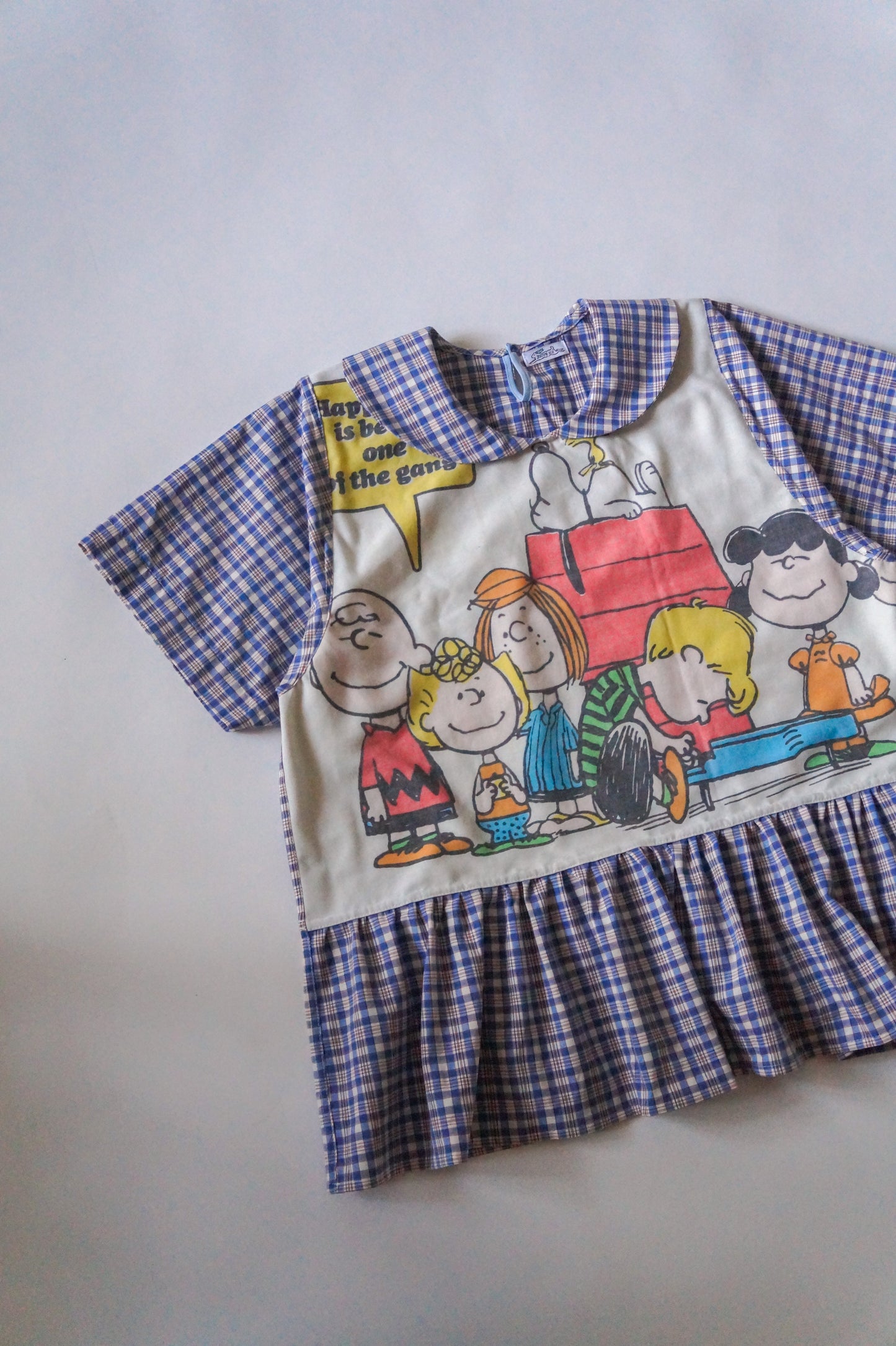 Handmade vtg peanuts peter pan collar babydoll blouse (S)