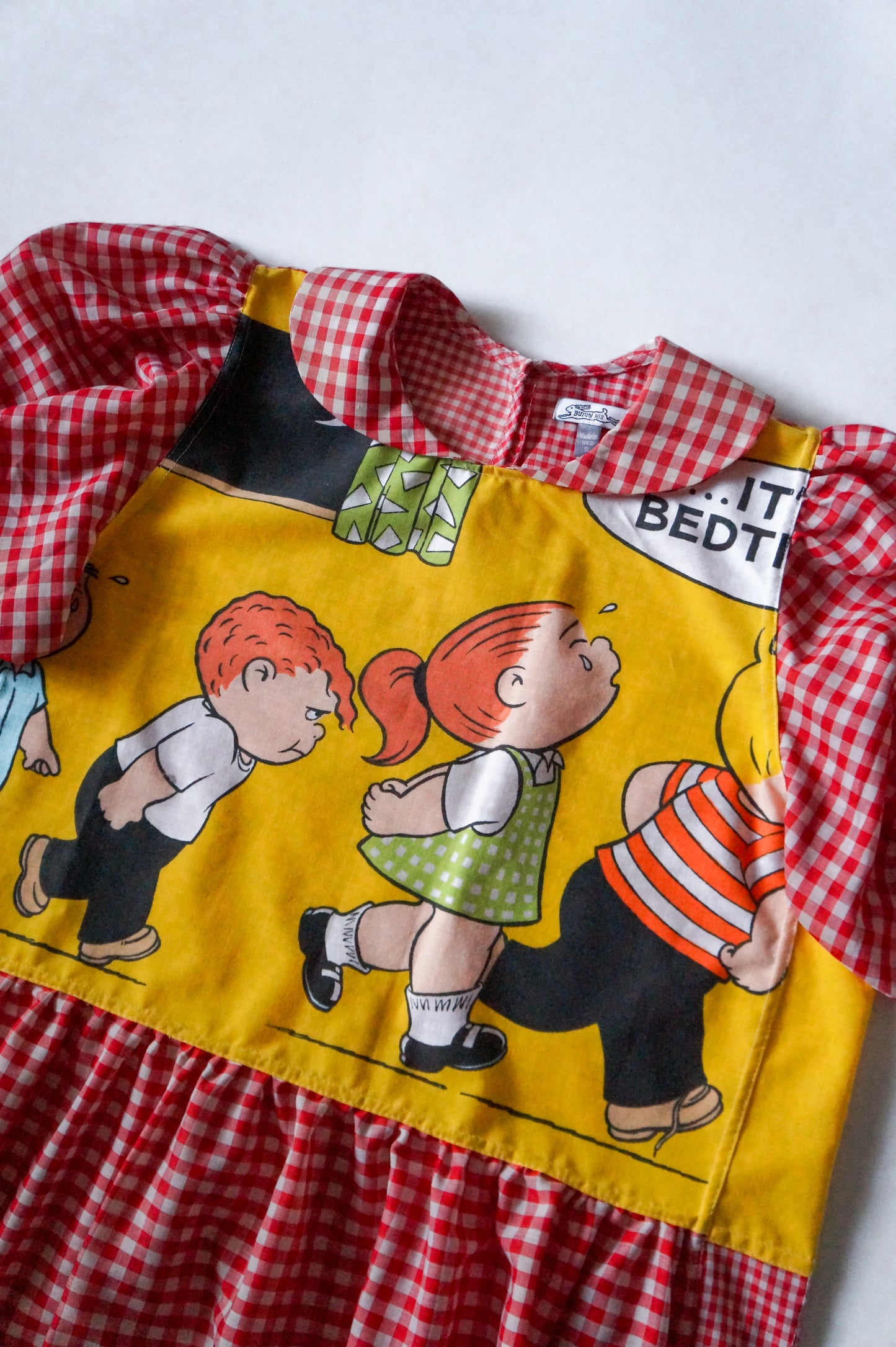 Handmade vtg Family Circus peter pan collar babydoll puff sleeve blouse (S)