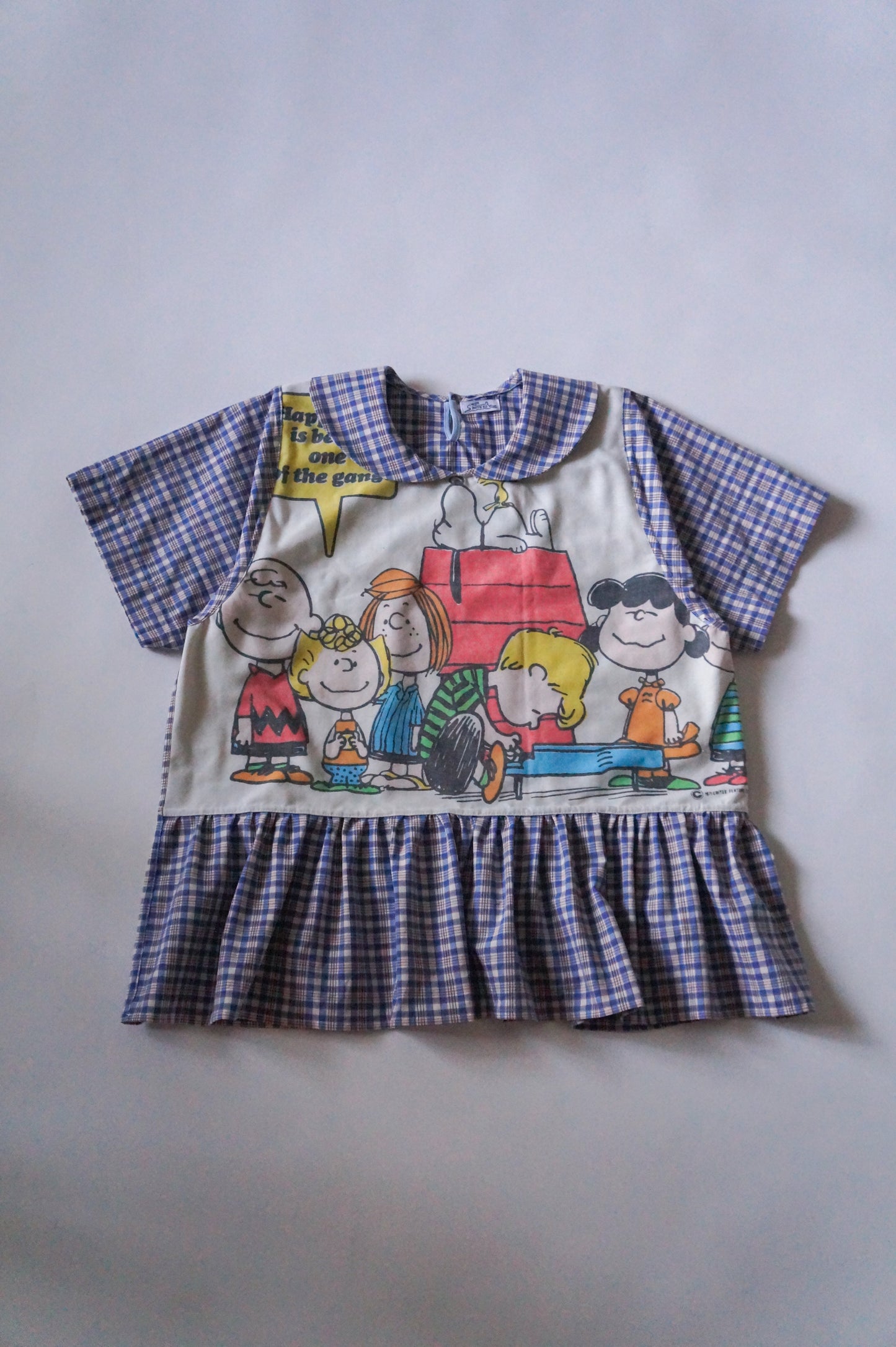 Handmade vtg peanuts peter pan collar babydoll blouse (S)