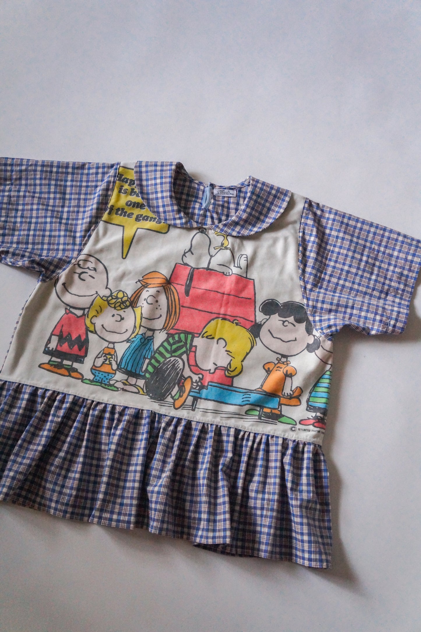 Handmade vtg peanuts peter pan collar babydoll blouse (S)