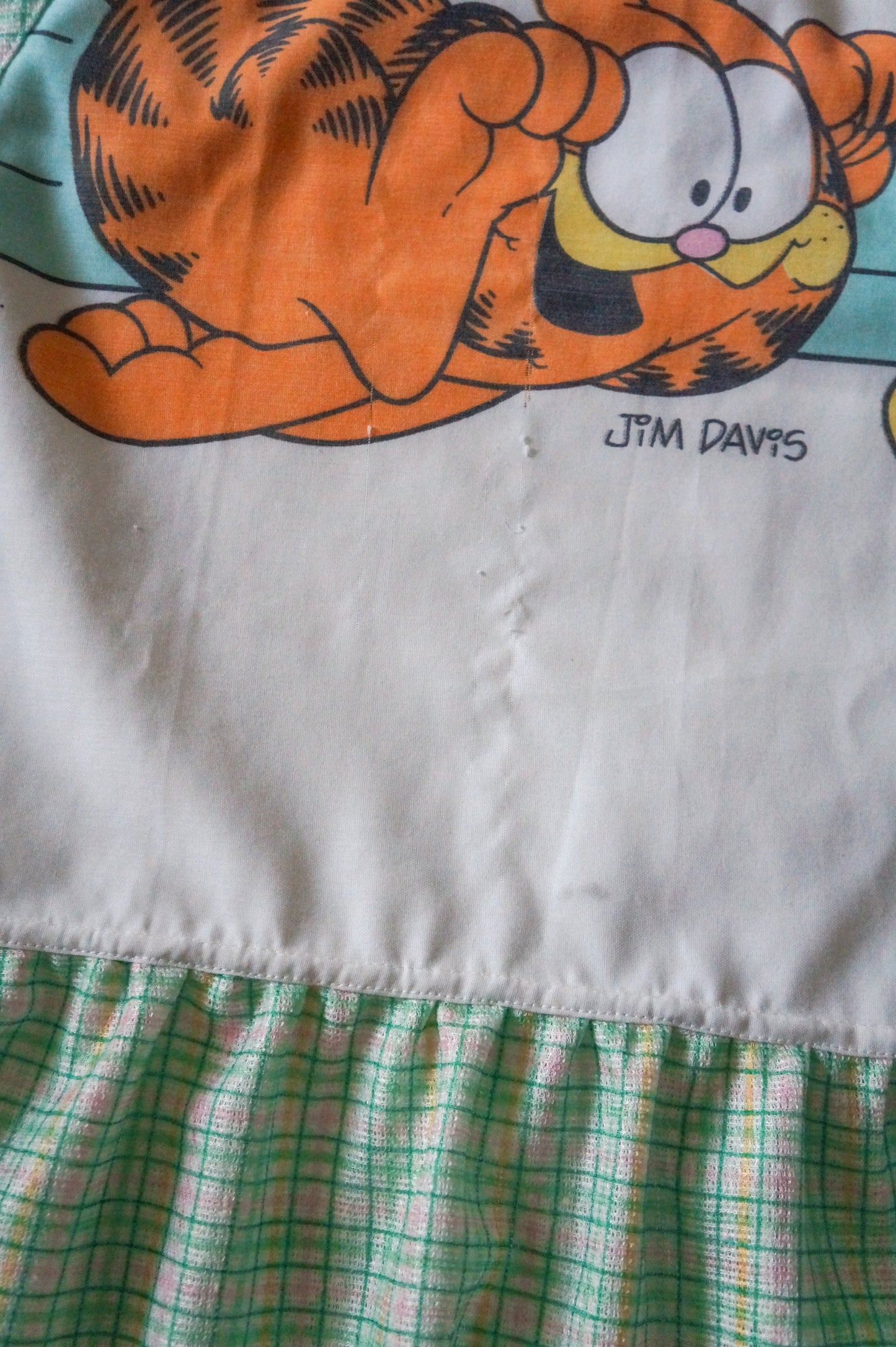 Handmade vintage garfield peter pan collar babydoll blouse (M)