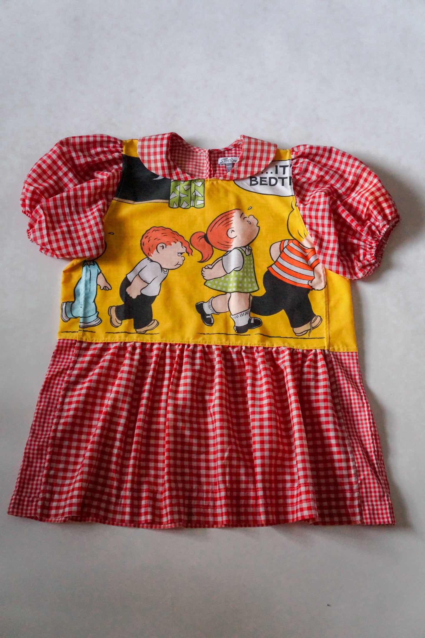 Handmade vtg Family Circus peter pan collar babydoll puff sleeve blouse (S)