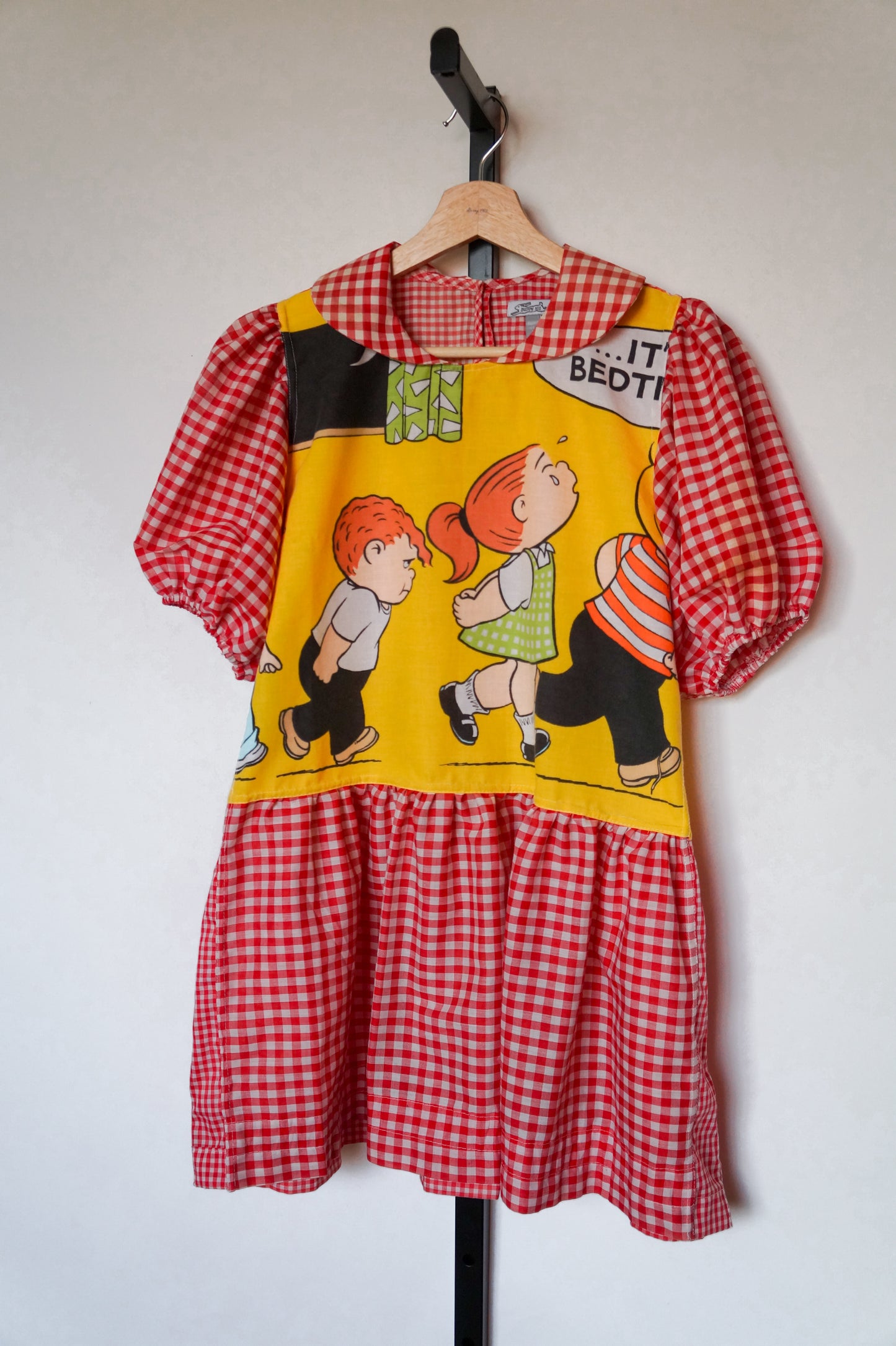 Handmade vtg Family Circus peter pan collar babydoll puff sleeve blouse (S)
