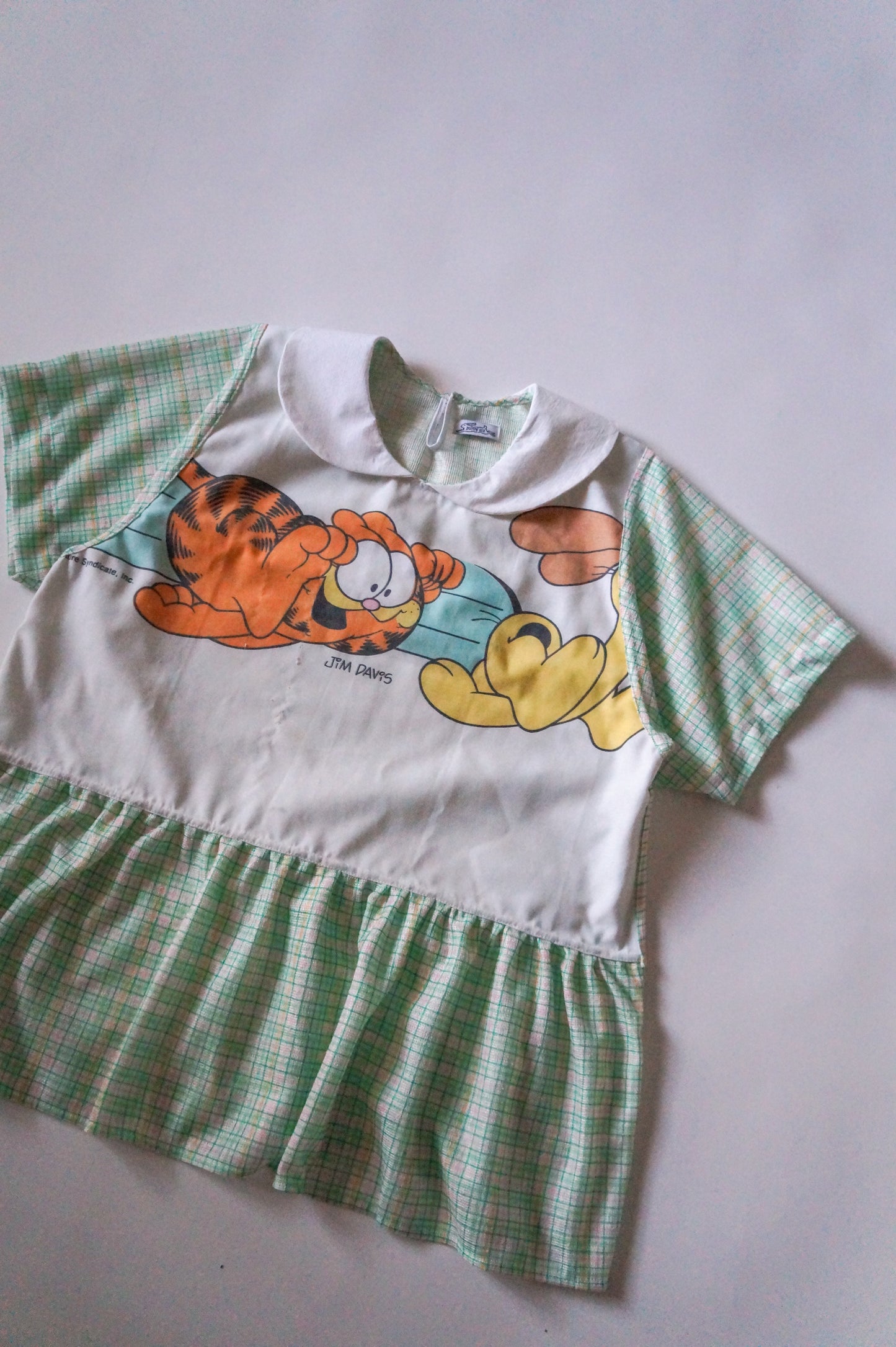 Handmade vintage garfield peter pan collar babydoll blouse (M)