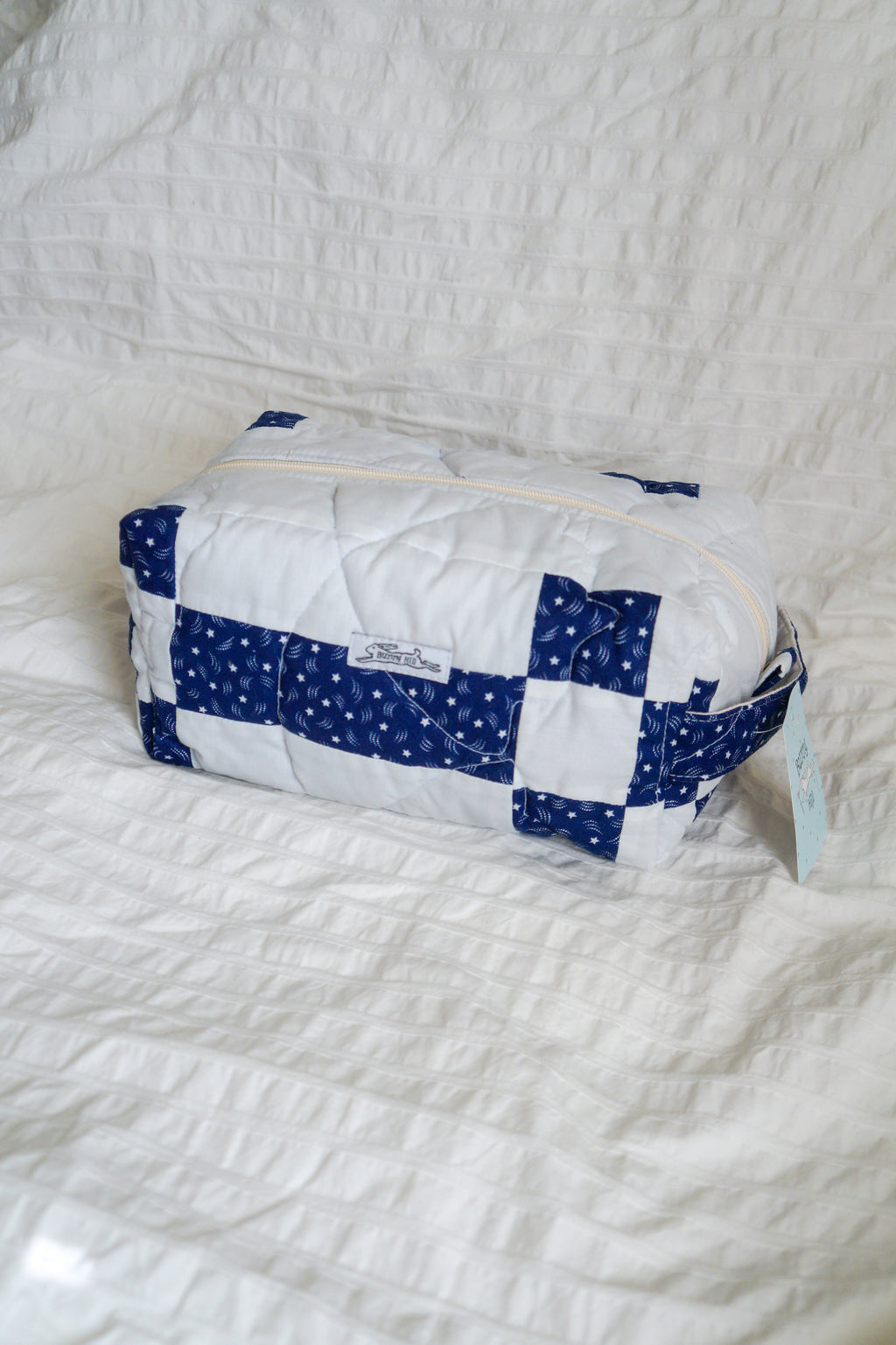 Handmade blue star jumbo box pouch