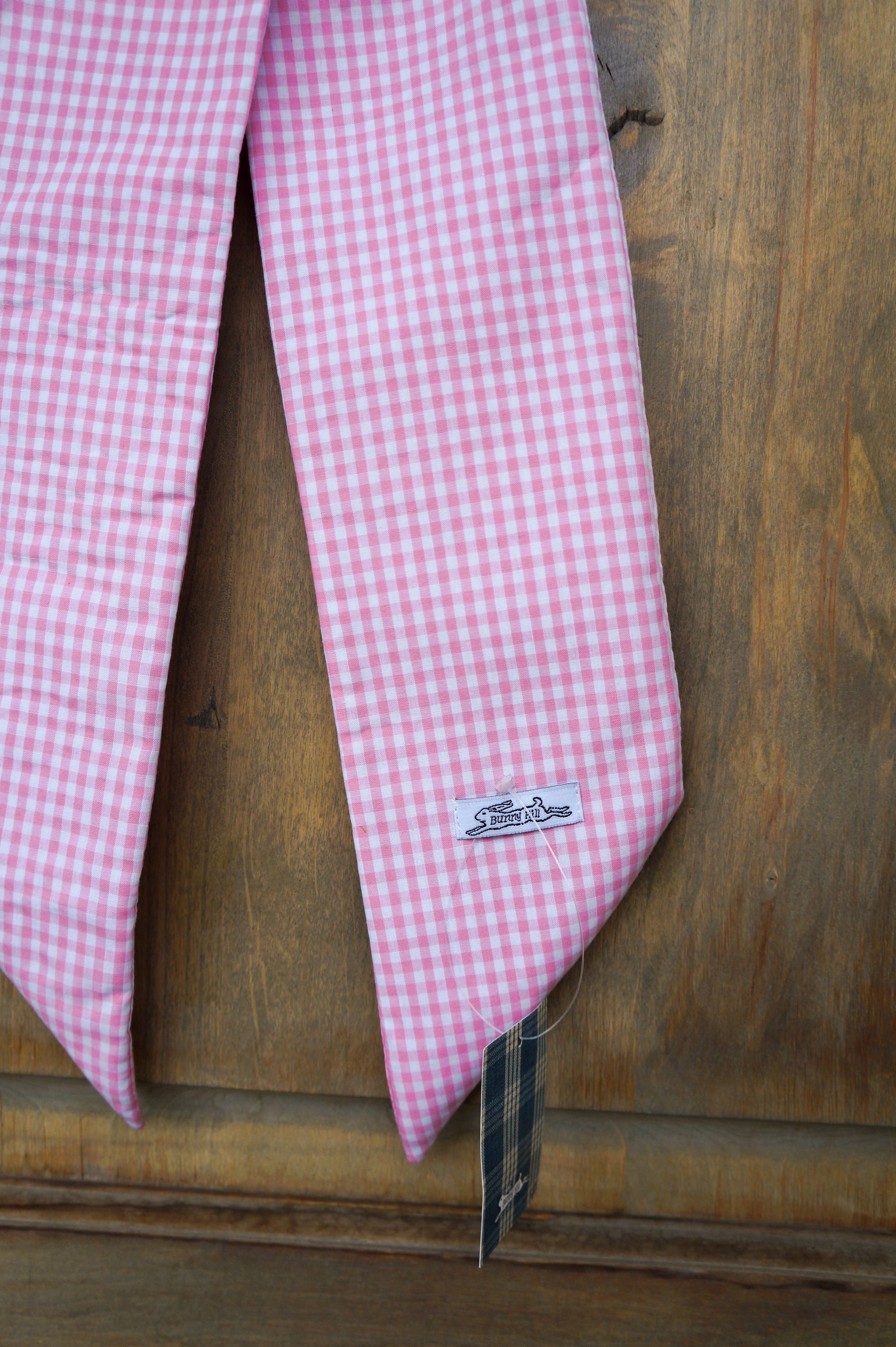 Handmade bow- baby pink gingham