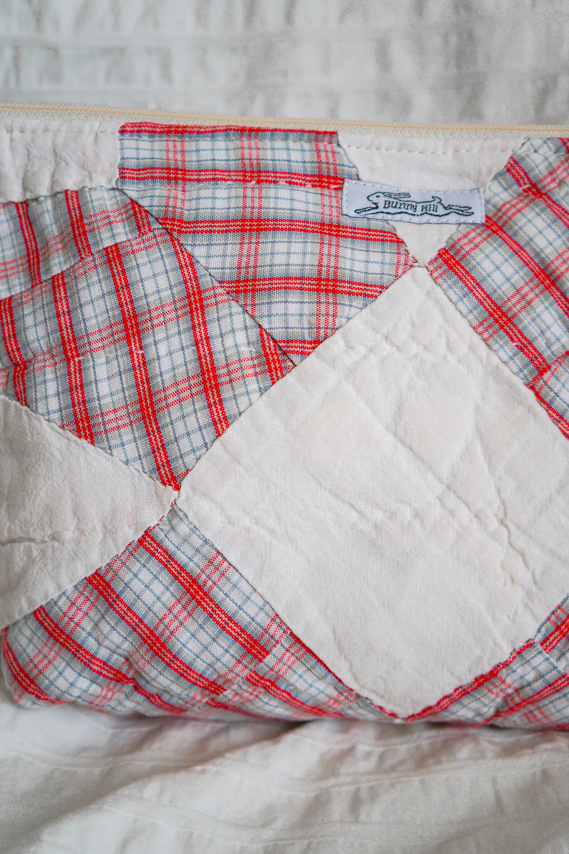 Handmade patchwork quilt triangle pouch
