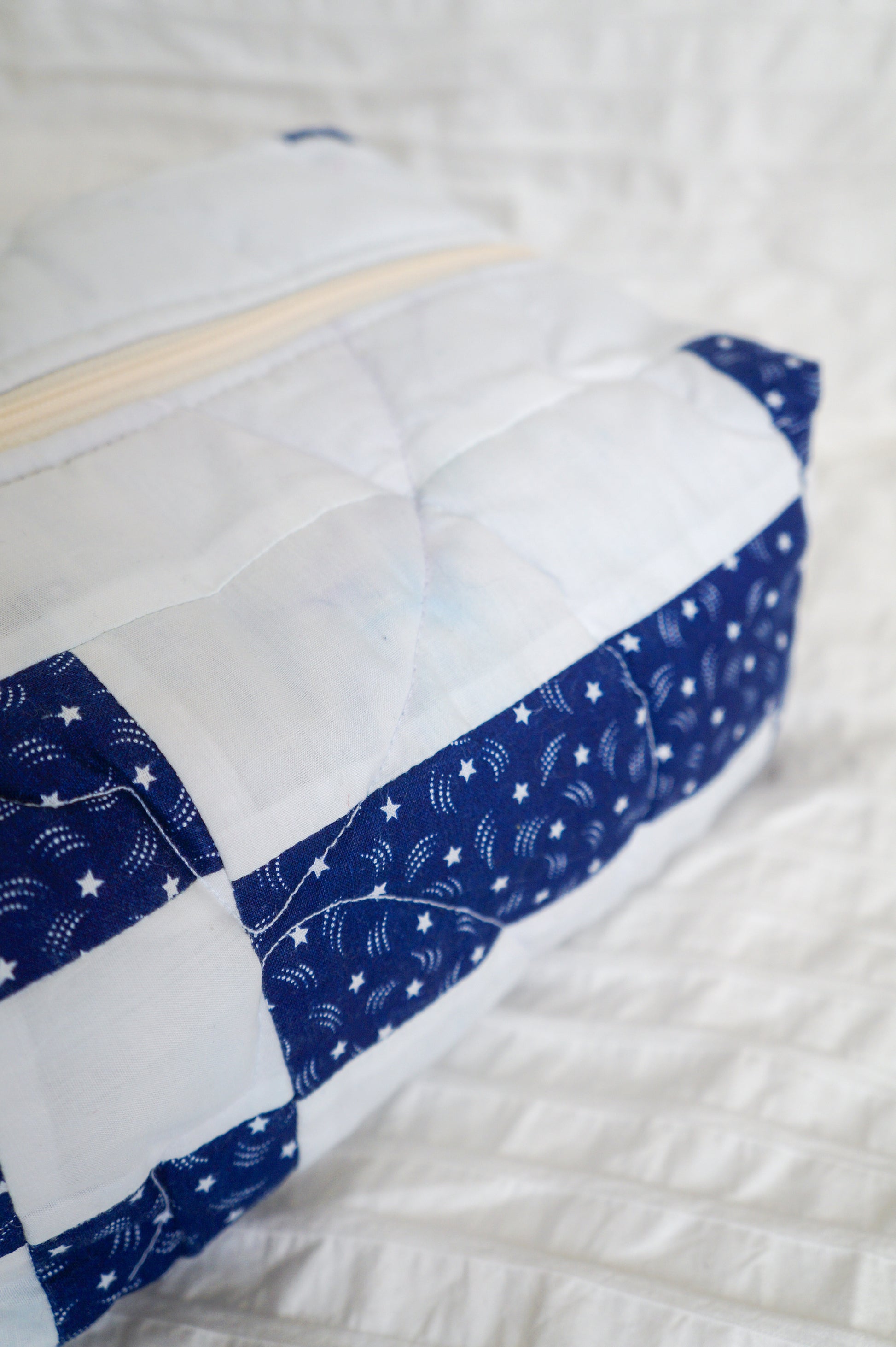 Handmade blue star jumbo box pouch
