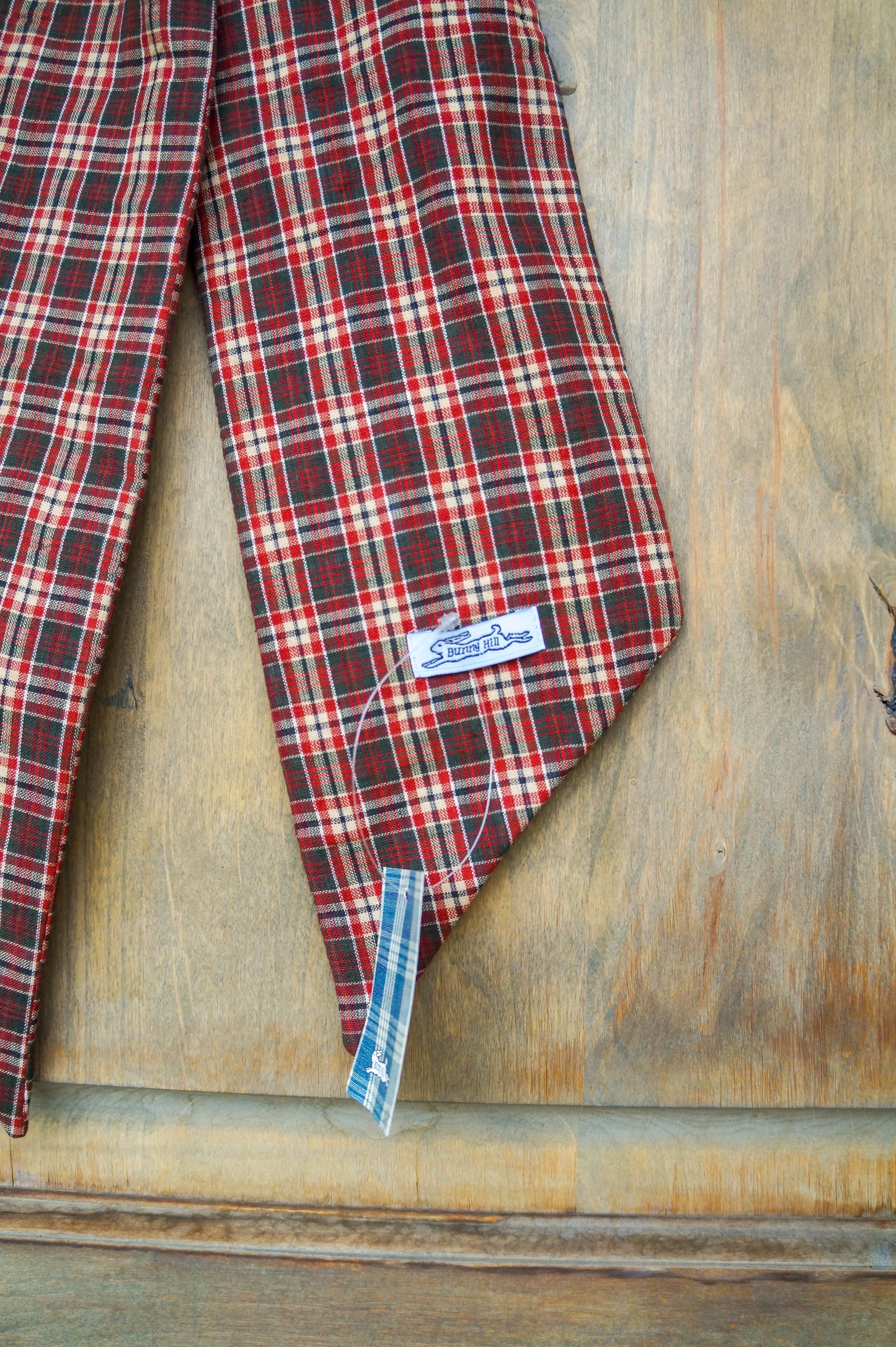 Handmade bow- burgundy plaid