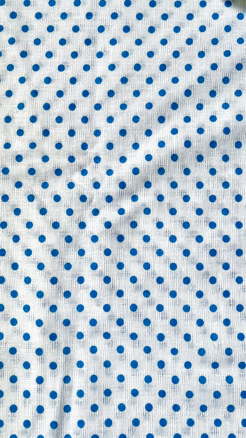 *PRE-ORDER* vintage blue polka dot bowler bag