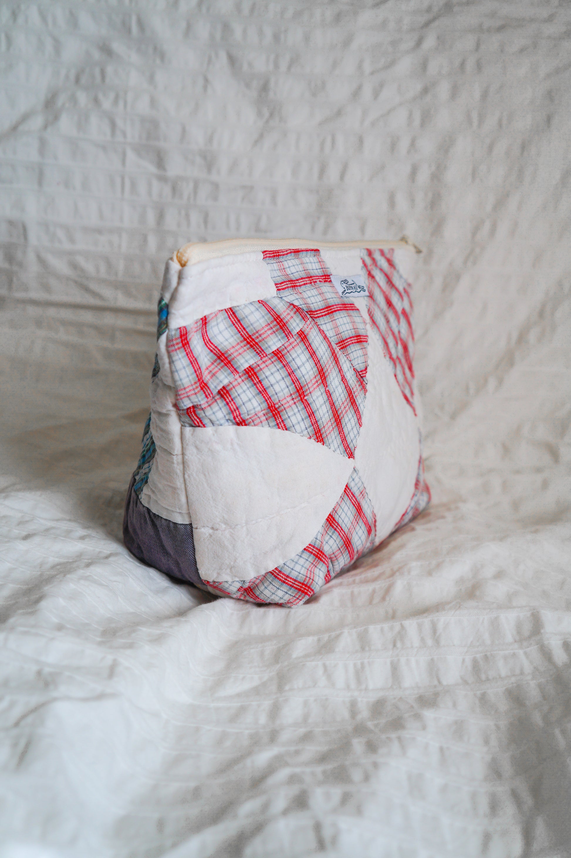 Handmade patchwork quilt triangle pouch