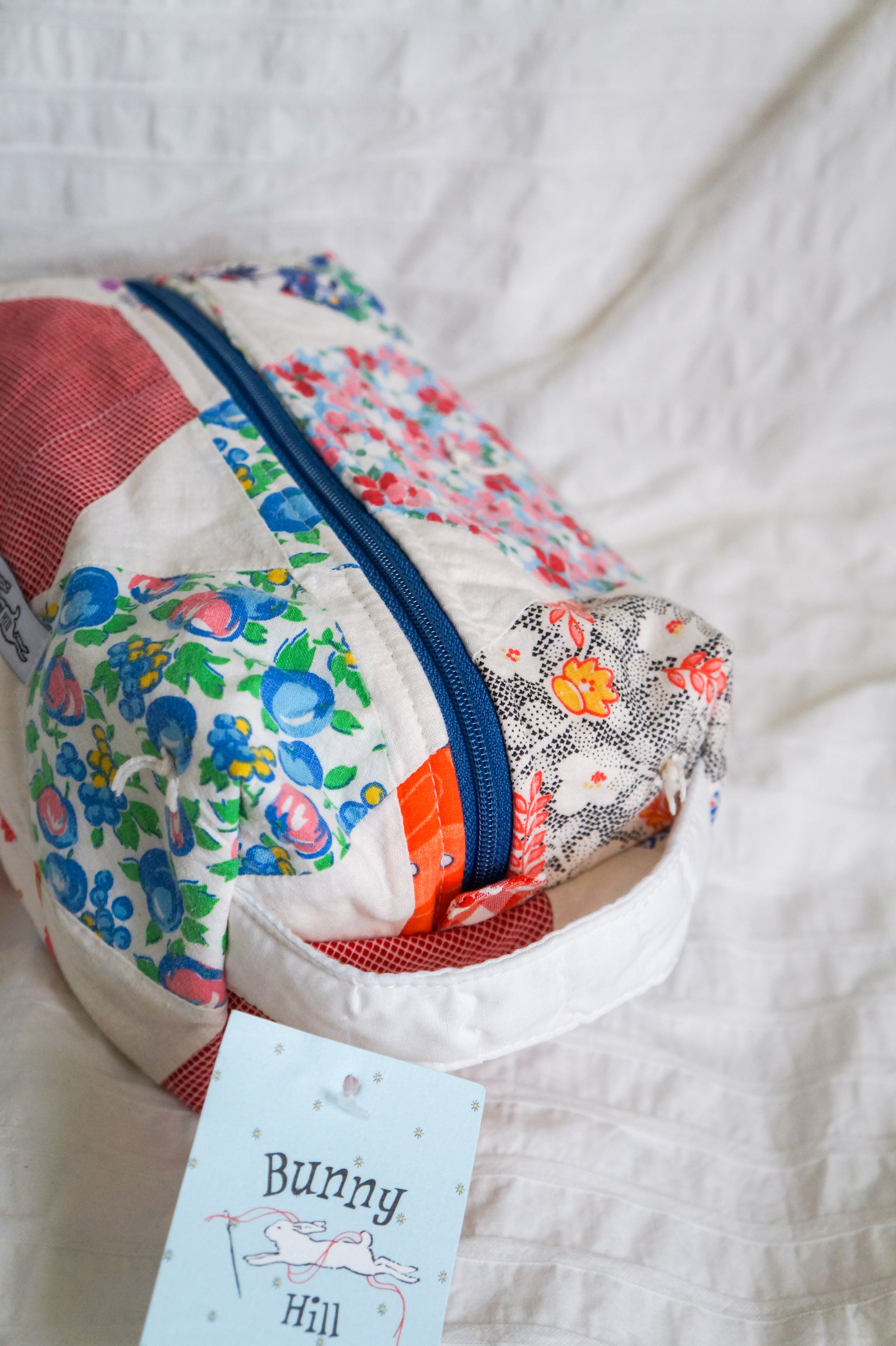 Handmade feed sack quilt regular box pouch
