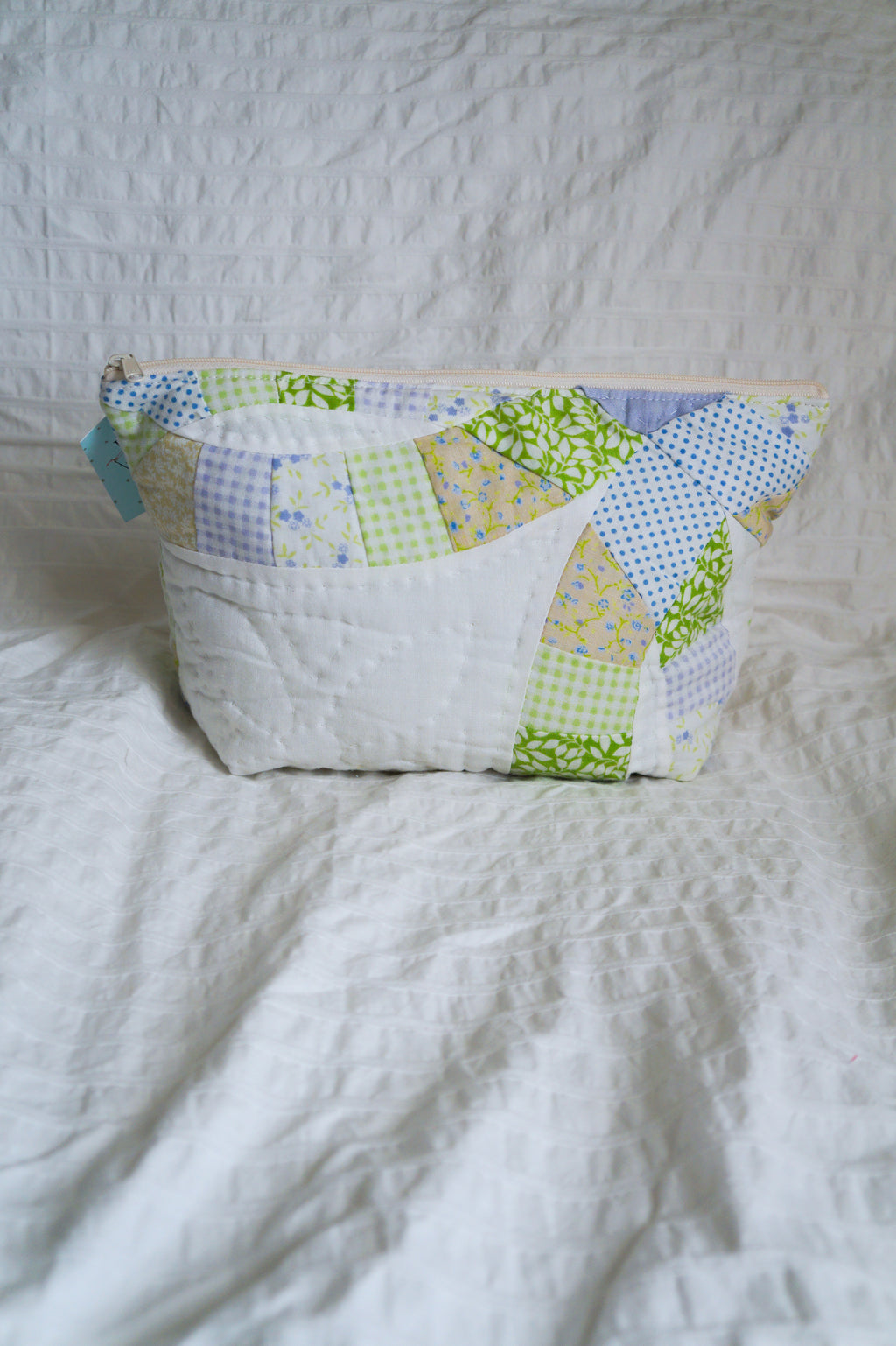 Handmade wedding ring quilt large triangle pouch