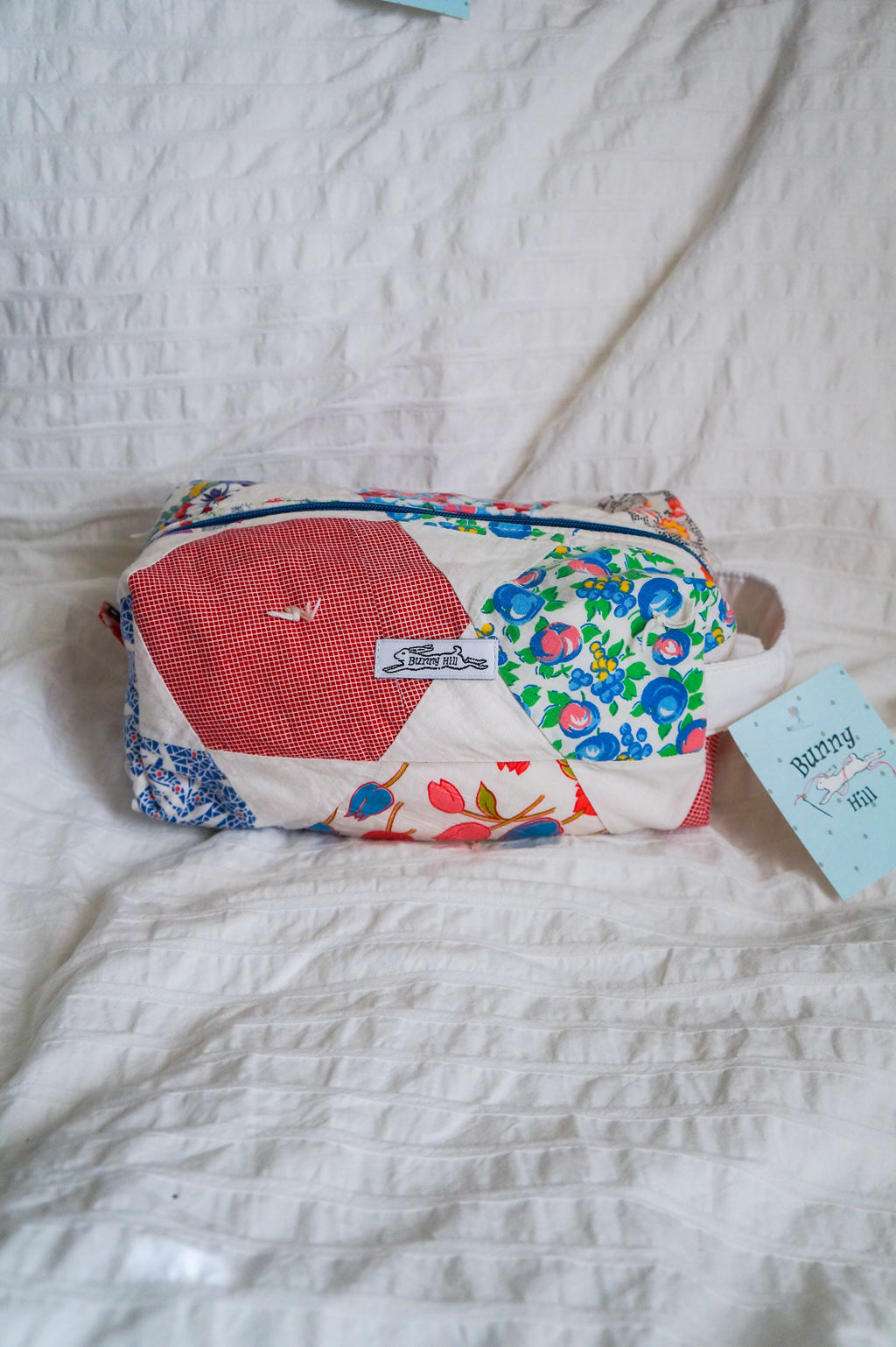 Handmade feed sack quilt regular box pouch