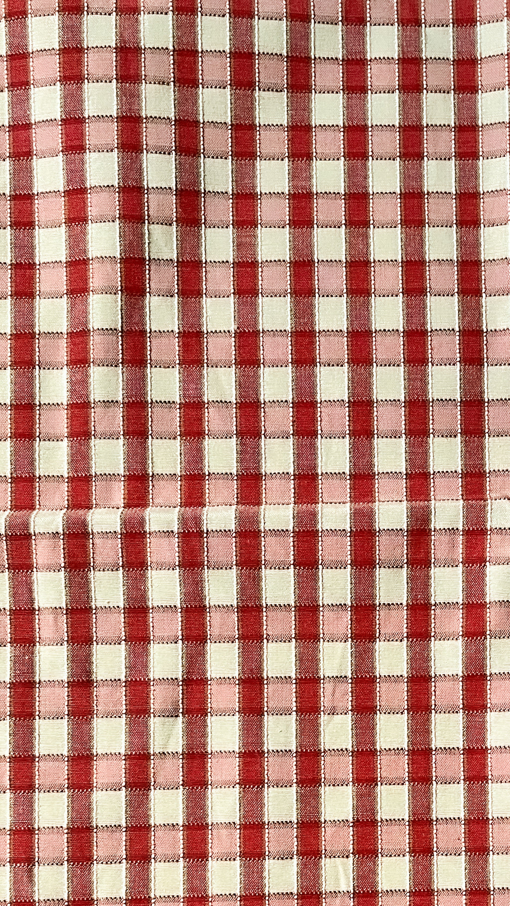 *PRE-ORDER* red and pink gingham upholstery bowler bag