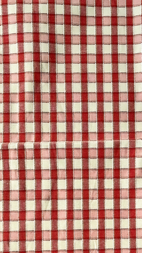 *PRE-ORDER* red and pink gingham upholstery bowler bag