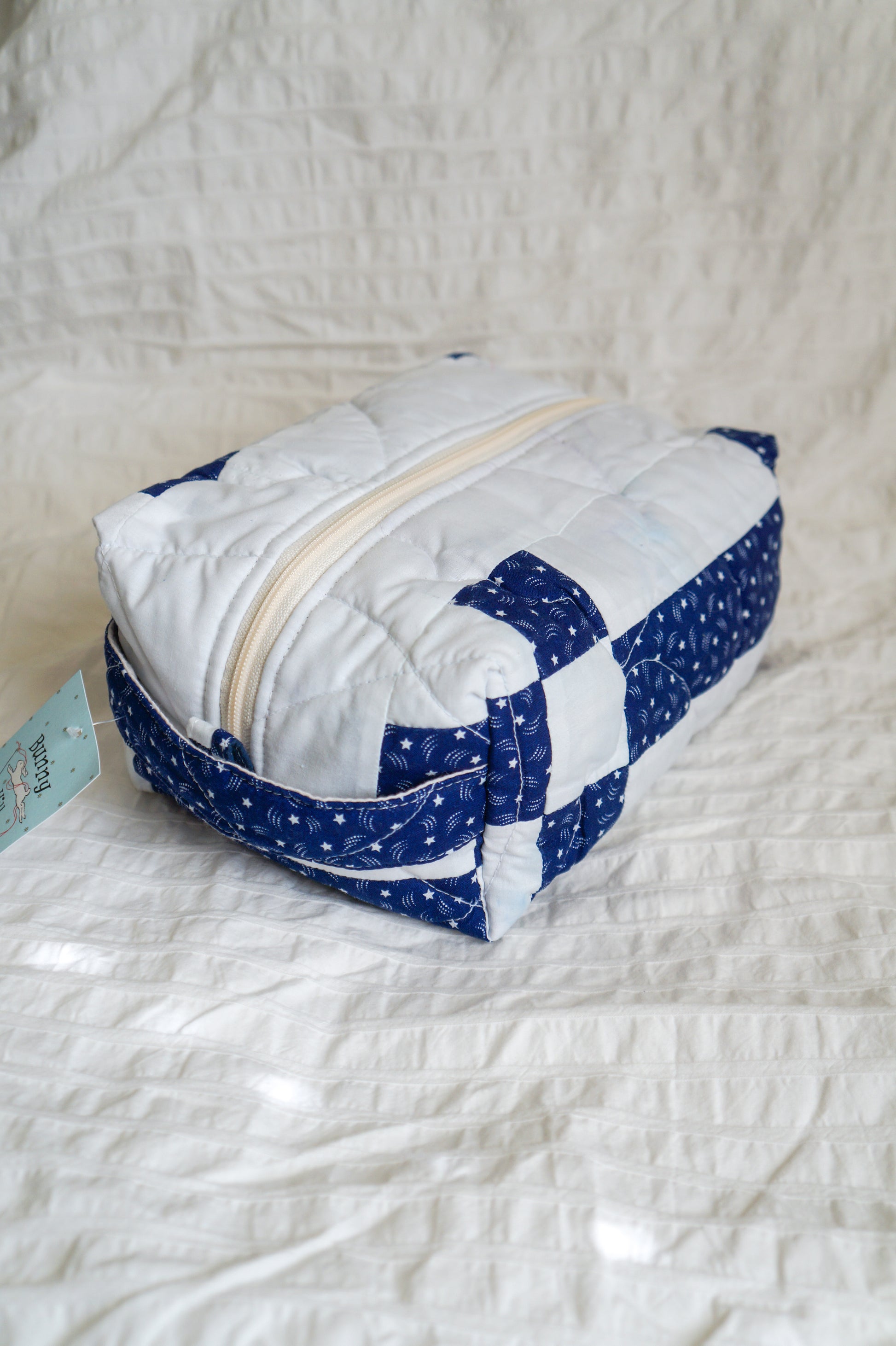 Handmade blue star jumbo box pouch