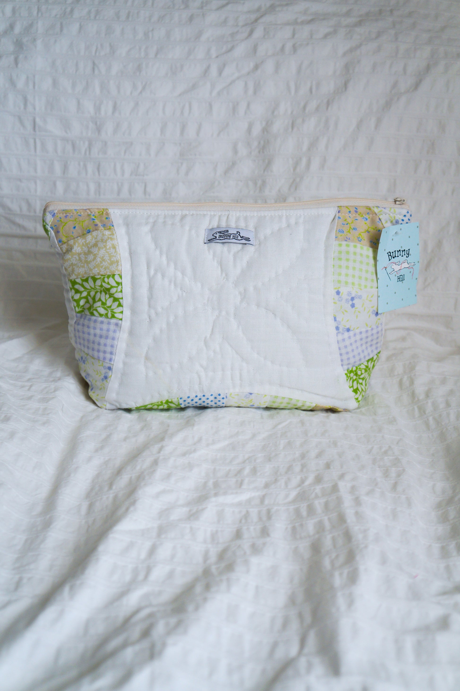 Handmade wedding ring quilt large triangle pouch