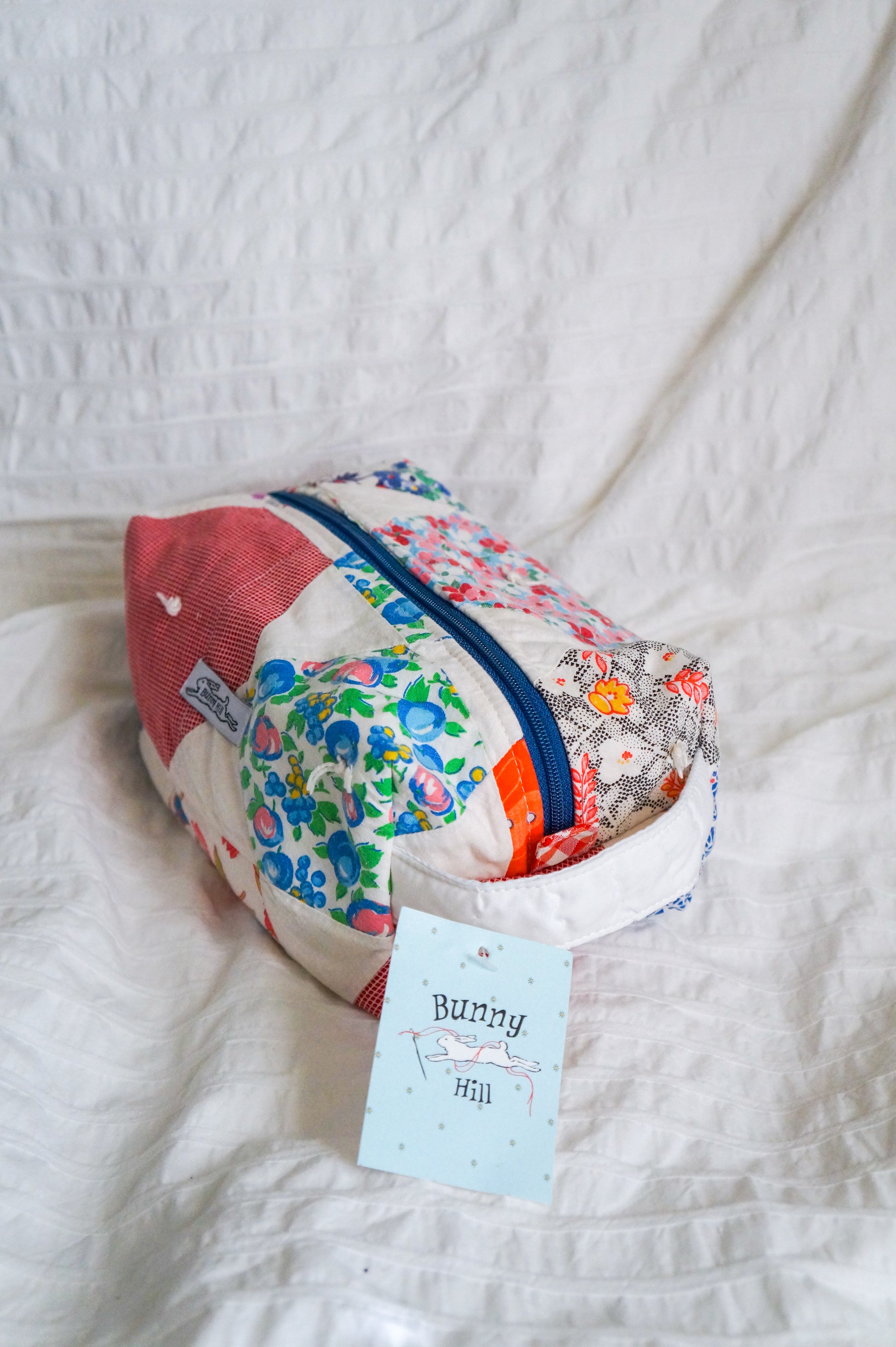 Handmade feed sack quilt regular box pouch