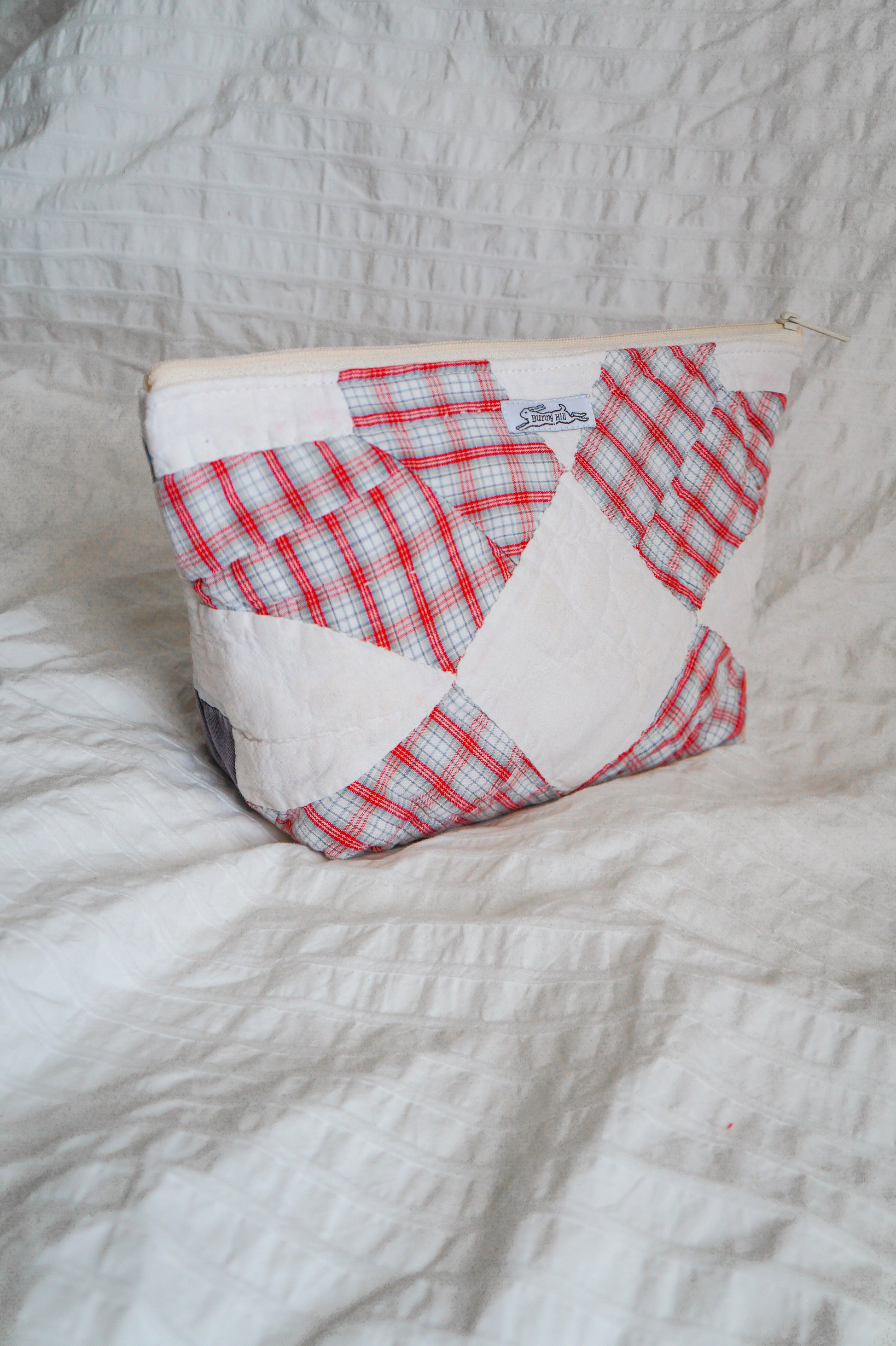 Handmade patchwork quilt triangle pouch