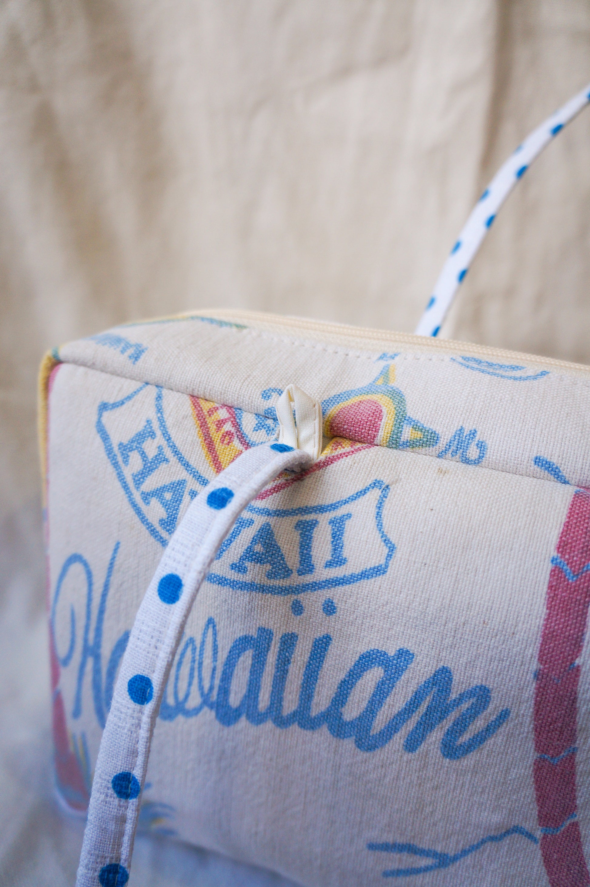 Handmade 1/1 vintage Hawaii graphic bowler bag