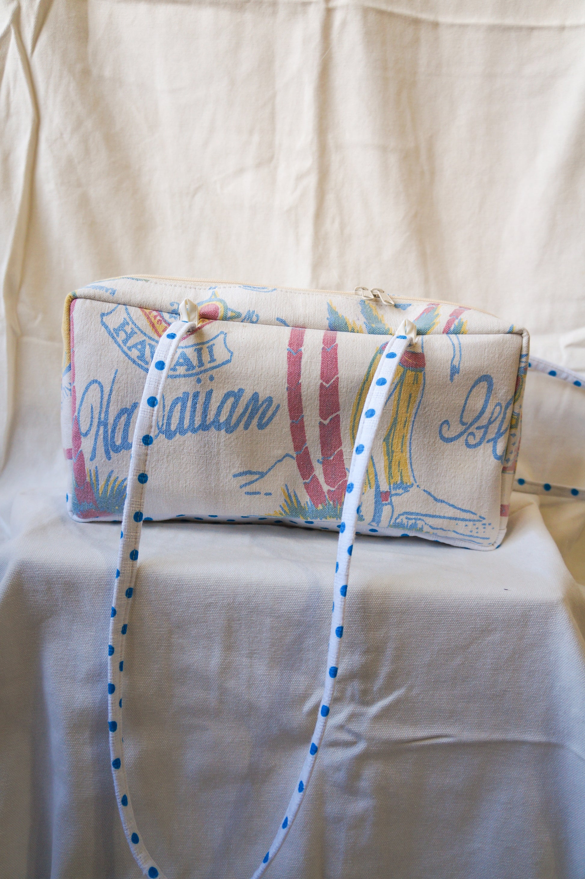 Handmade 1/1 vintage Hawaii graphic bowler bag