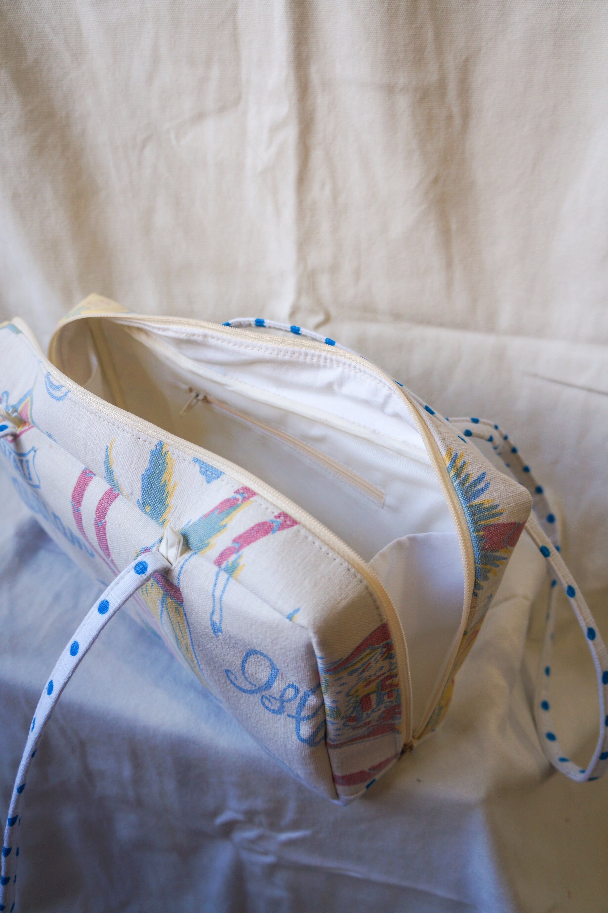 Handmade 1/1 vintage Hawaii graphic bowler bag