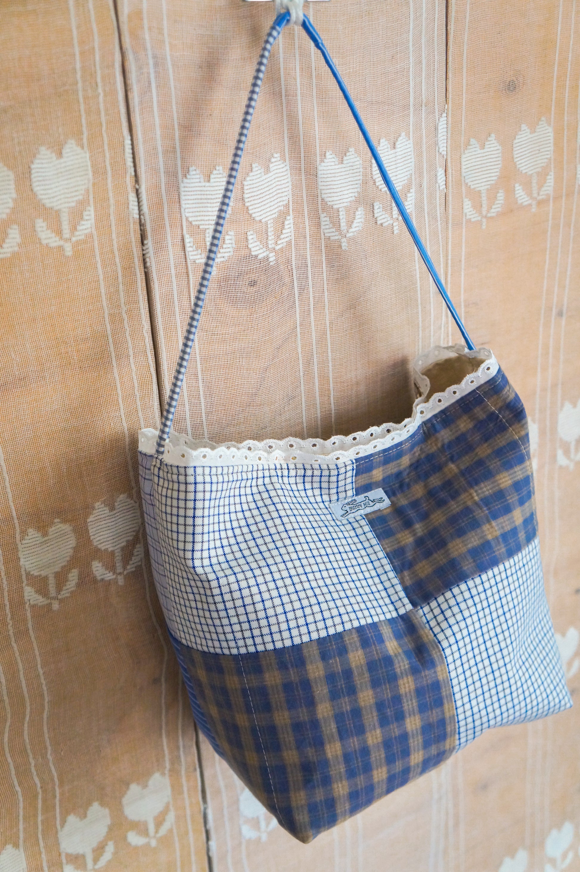 Handmade vintage button down bucket bag #1