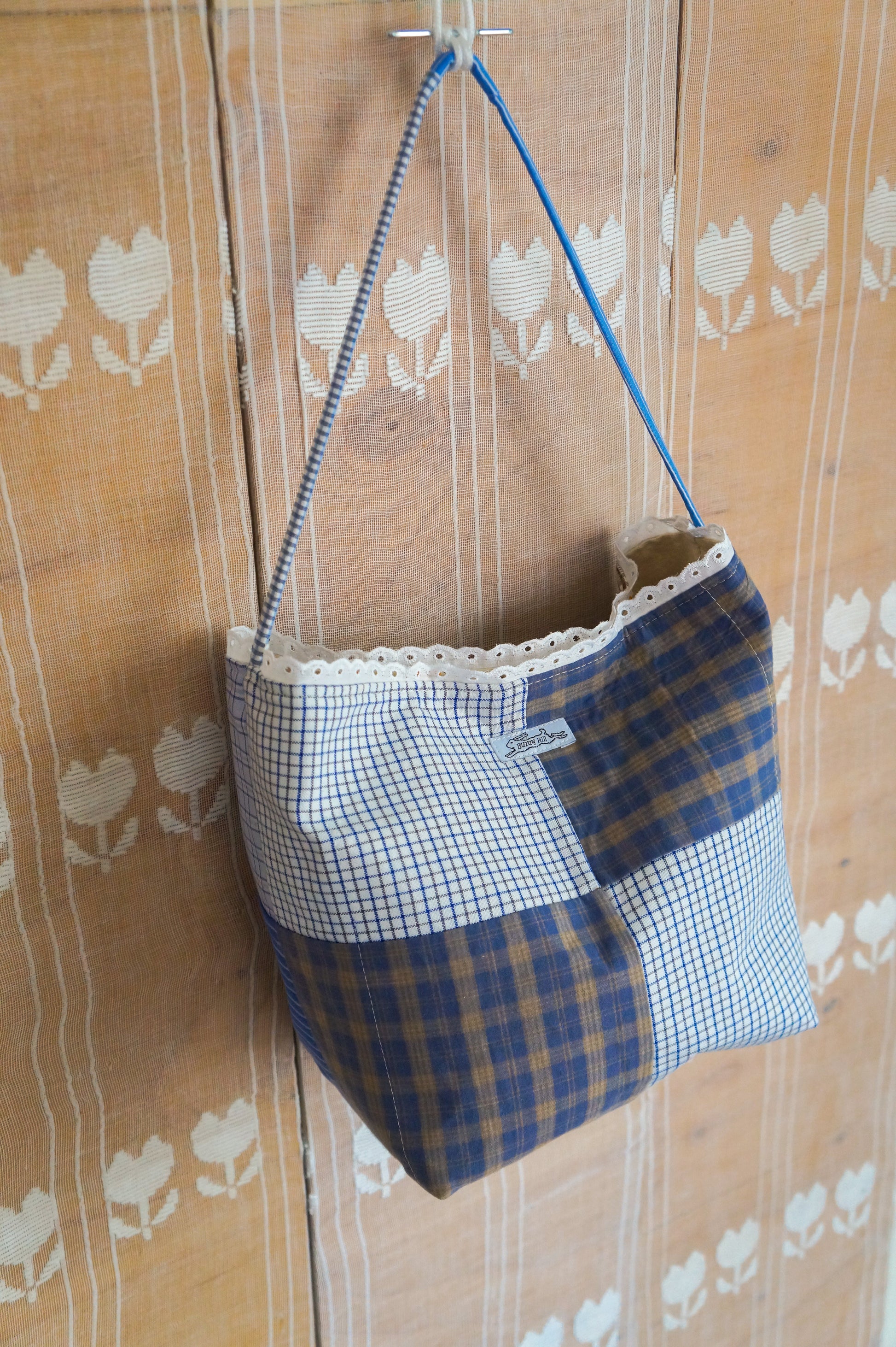Handmade vintage button down bucket bag #1