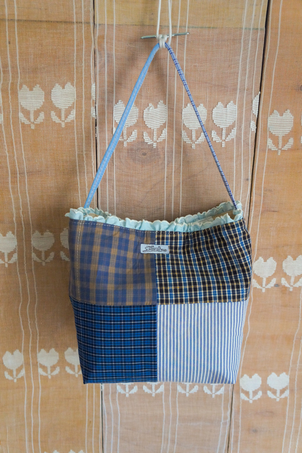 Handmade vintage button down bucket bag #2