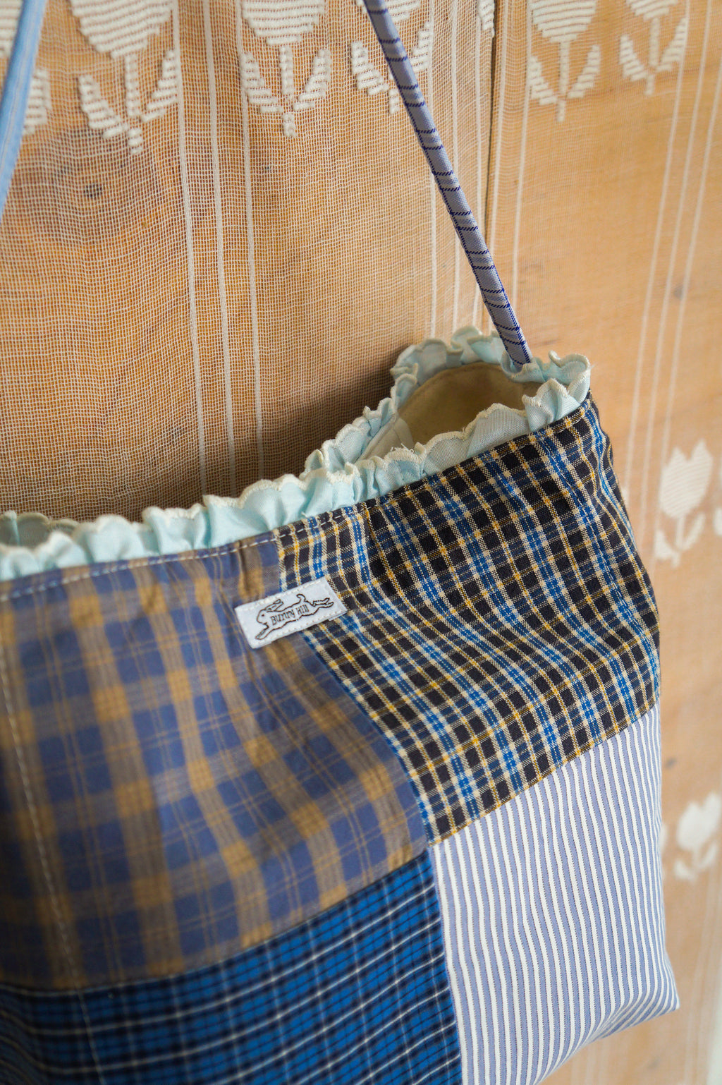 Handmade vintage button down bucket bag #2