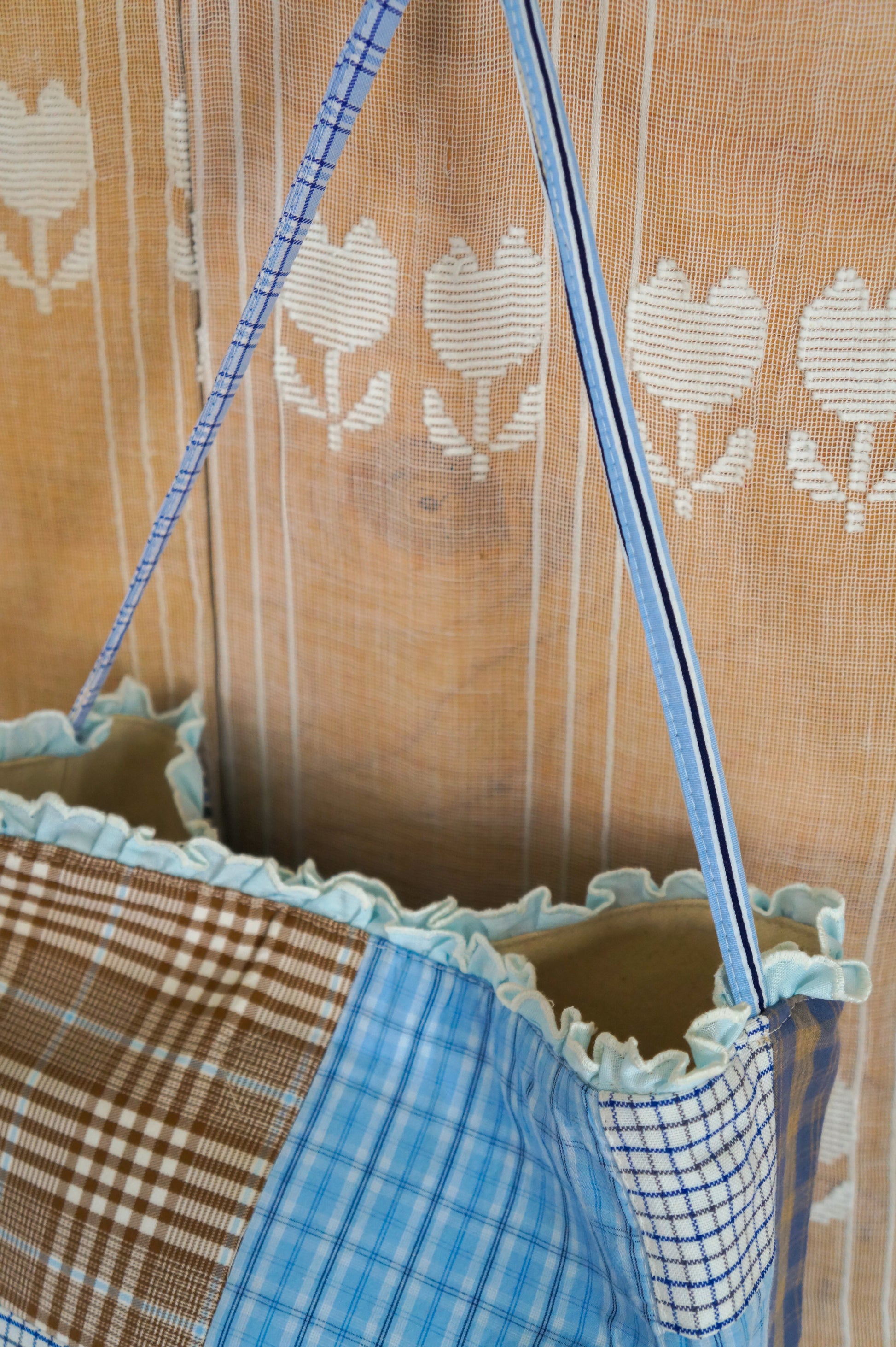 Handmade vintage button down bucket bag #1