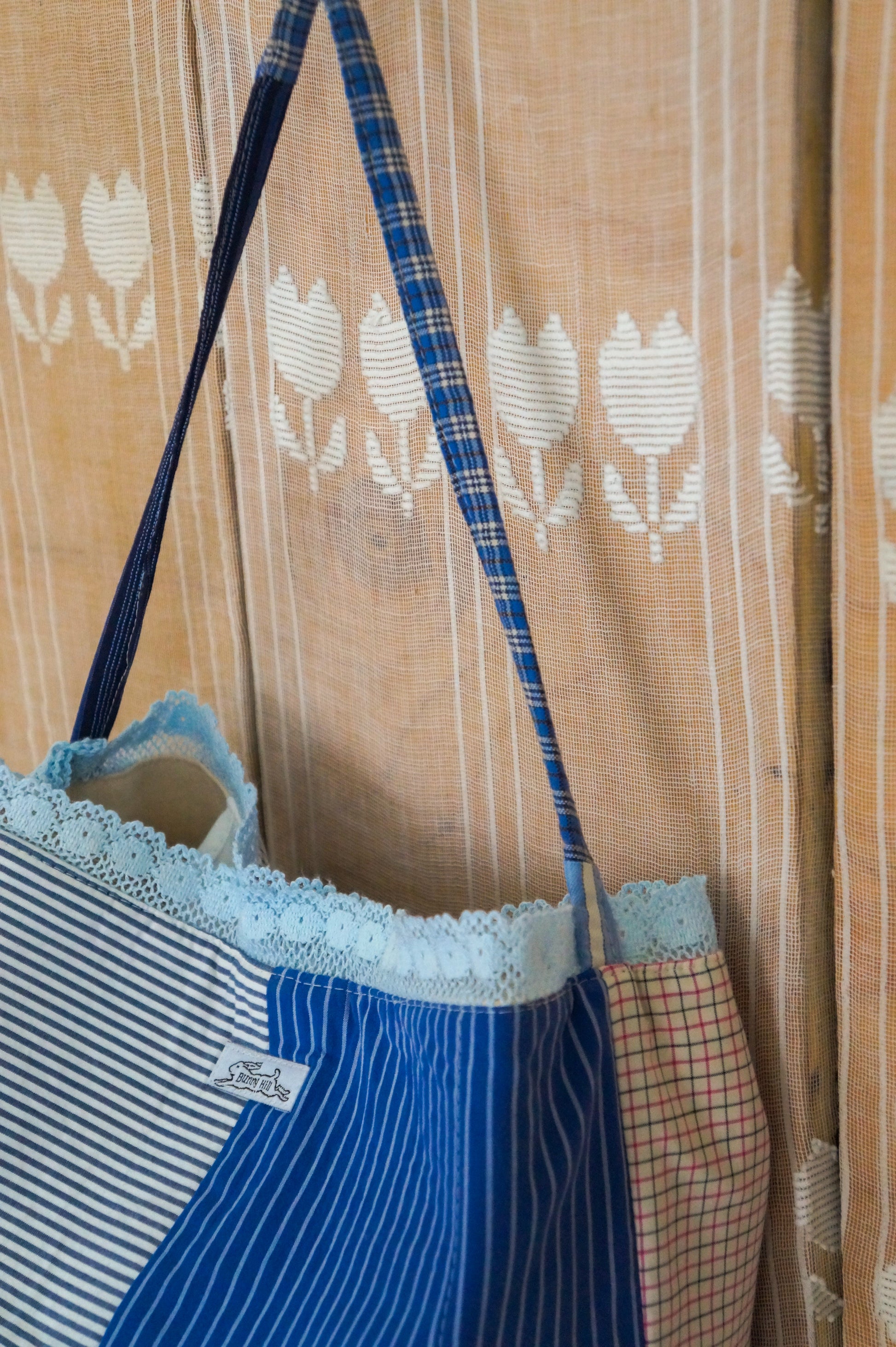 Handmade vintage button down bucket bag #3