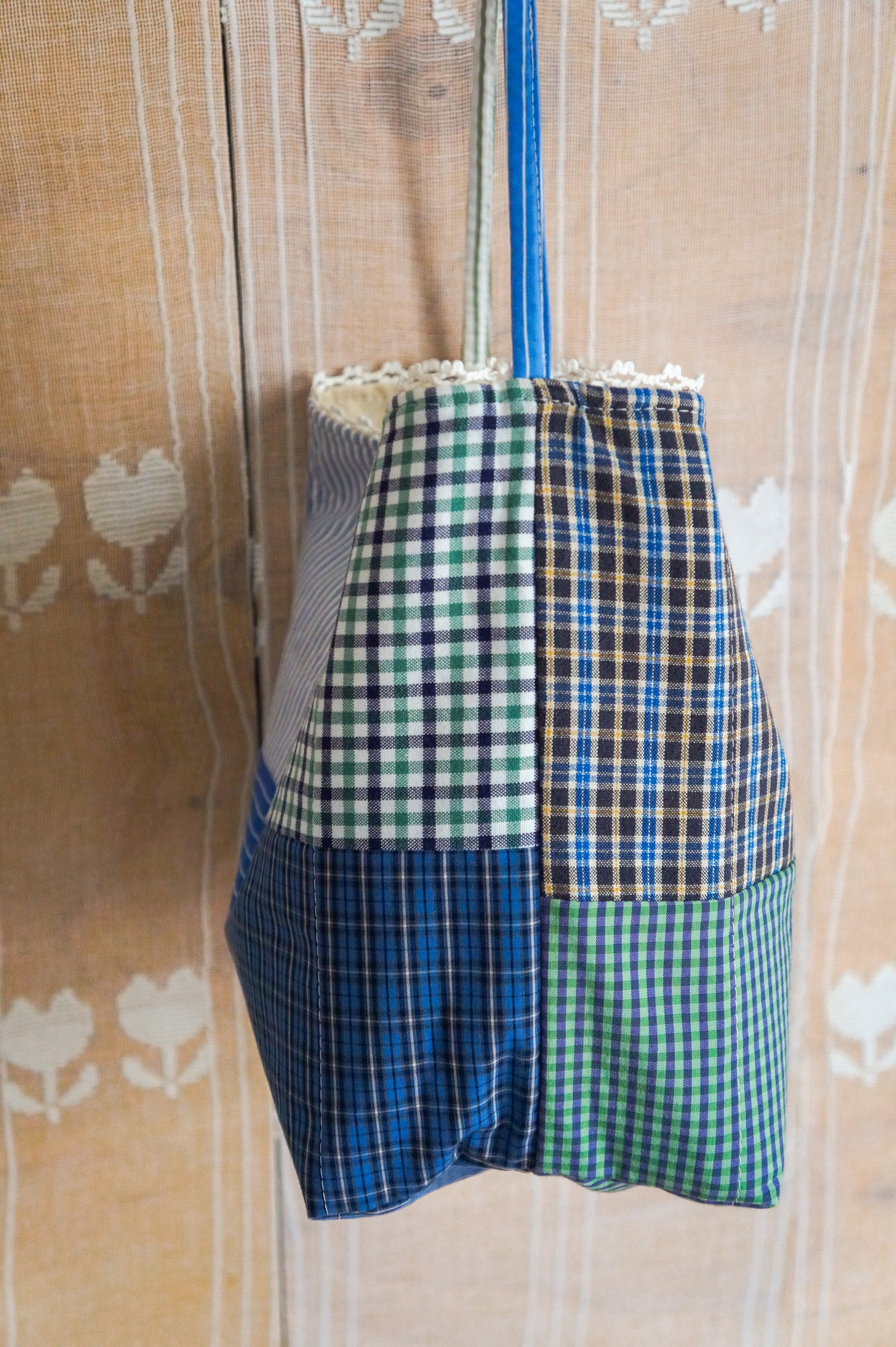 Handmade vintage button down bucket bag #5