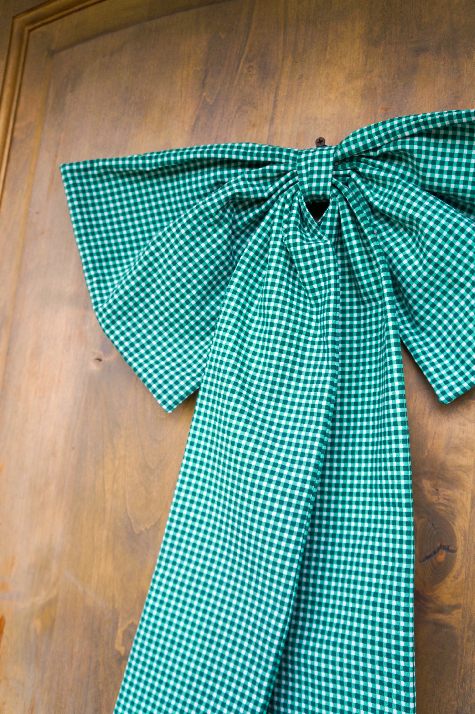 Handmade bow- kelly green plaid