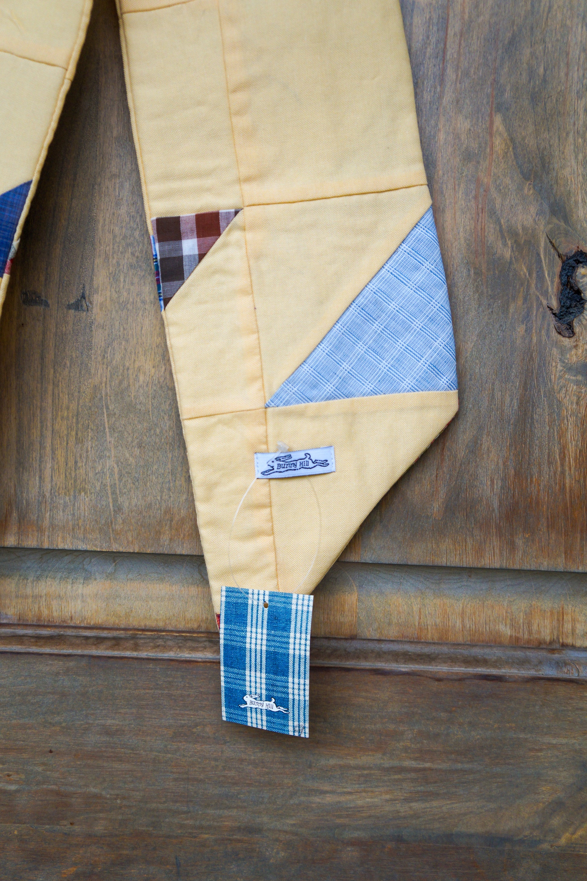 Handmade bow- yellow plaid quilt top