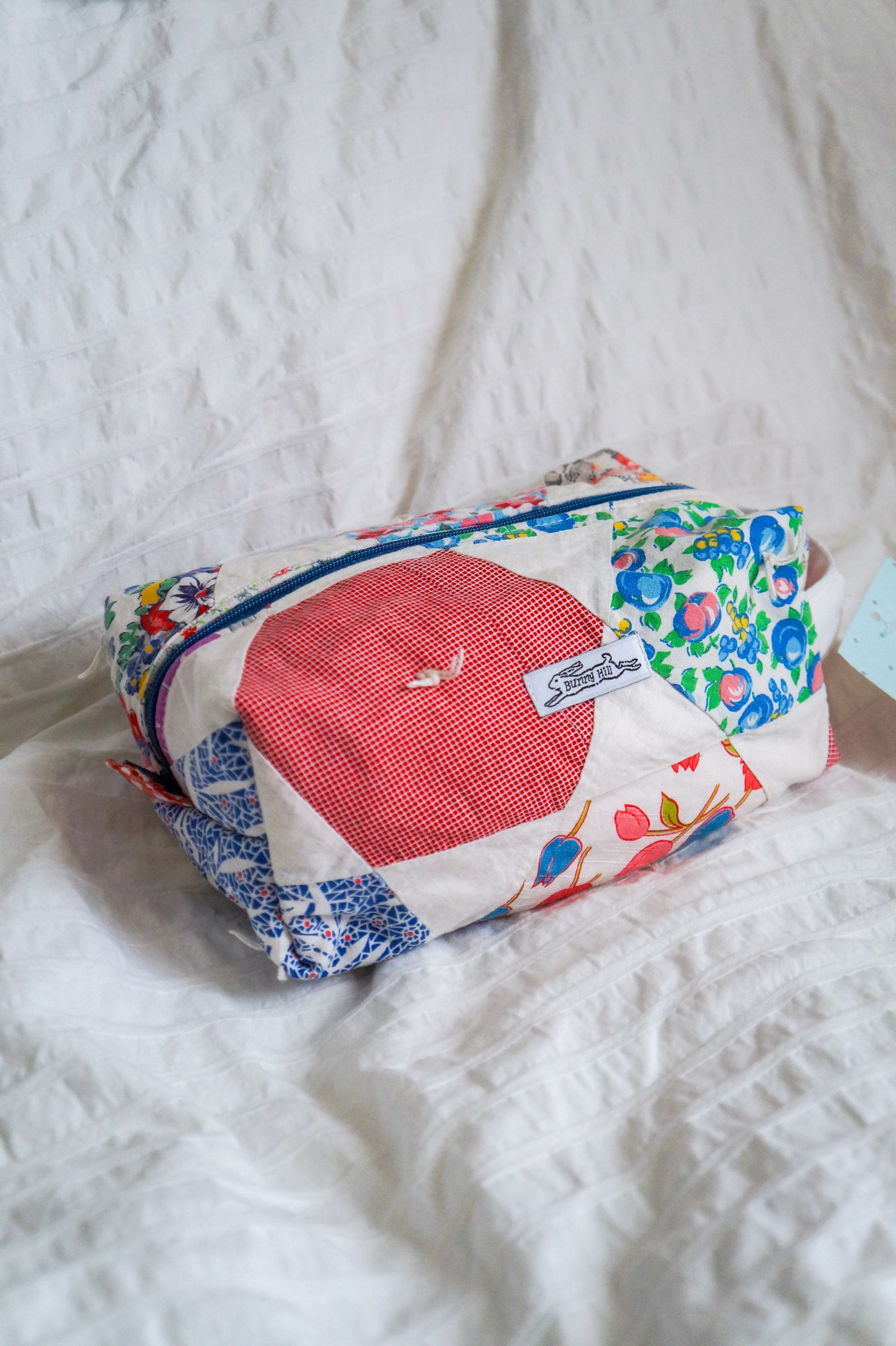 Handmade feed sack quilt regular box pouch